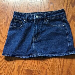 Dark blue denim mini skirt